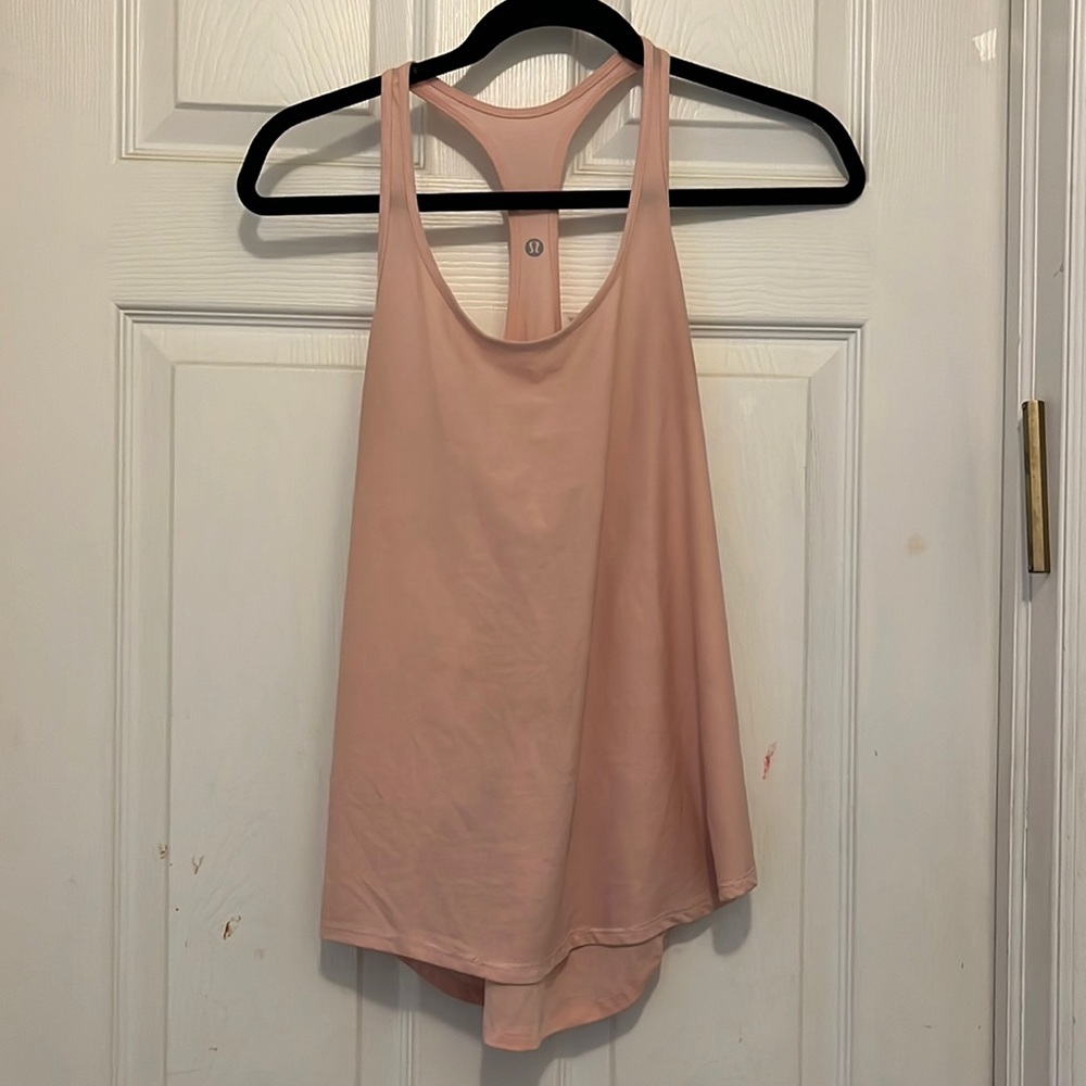 Pink lululemon womens tank top exercise
